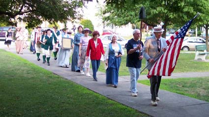 DAR members march in the July 4th Parade at Veteran's Park in Port Jervis.