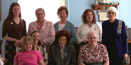 Members of the Old Mine Road Chapter, NSDAR with an Old Mine Road Society C.A.R. member.